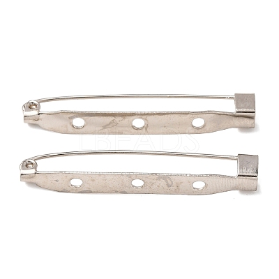 Iron Brooch Pin Back Safety Catch Bar Pins with 3 Holes IFIN-A171-04I-1