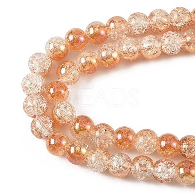 1Strand Electroplated Crackle Glass Beads Strands EGLA-YW0005-45A-1