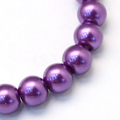 Baking Paint Pearlized Glass Pearl Round Bead Strands HY-Q003-6mm-37-1