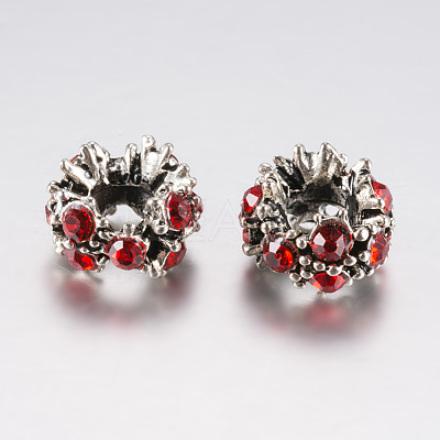 Tibetan Style Alloy Rhinestone European Beads PALLOY-F200-04-1