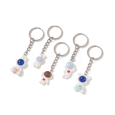 Cute Cartoon Astronaut Resin Pendant Keychain KEYC-JKC00405-1