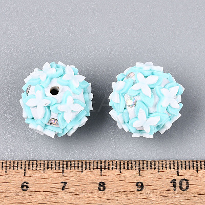 Handmade Polymer Clay Rhinestone and Resin Beads CLAY-T022-01C-1