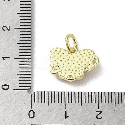 Evil Eye Enamel Shell Brass Butterfly Charms with Jump Rings KK-E092-27G-04-1