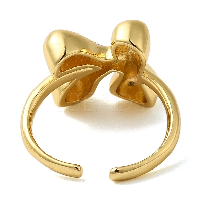 Initials Brass Open Cuff Ring for Women RJEW-N046-02K-G-1