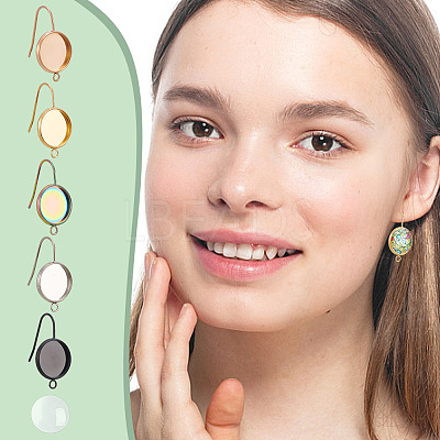 DIY Blank Dome 304 Stainless Steel Dangle Earrings Making Finding Kits DIY-AN0001-08-1