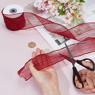 Polyester Organza Ribbons SRIB-WH0011-357B-1