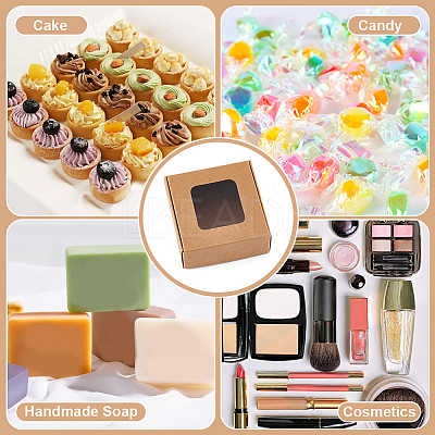 Kraft Paper Gift Box with Visible Window CON-WH0088-74A-1