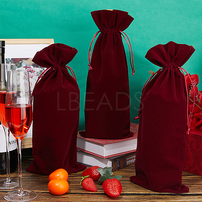 4Pcs Velvet Wine Bottle Packing Pouches ABAG-BBC0001-13B-1