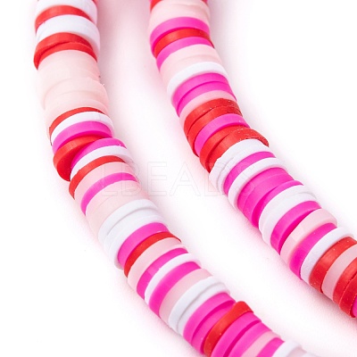 Handmade Polymer Clay Beads Strands CLAY-R089-6mm-T02B-10-1