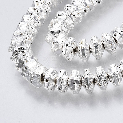 Electroplated Natural Lava Rock Beads Strands G-T114-66S-1