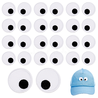 20Pcs Eyes Polyester Embroidery Iron on/Sew on Patches DIY-GA0010-06C-02-1