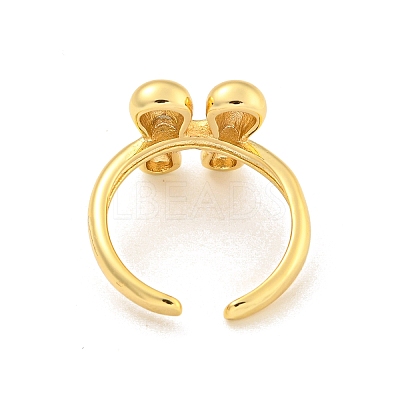 Brass Letter Open Cuff Rings for Women RJEW-G313-01H-G-1