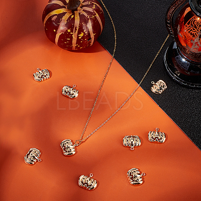 10Pcs Halloween Themed Brass Pendants KK-BBC0015-68B-1