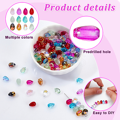 120Pcs 12 Colors Transparent Glass & Lampwork Beads Sets GGLA-GA0001-05-1