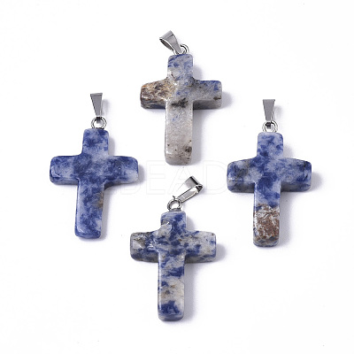 Natural Blue Spot Jasper Pendants G-J354-05A-1