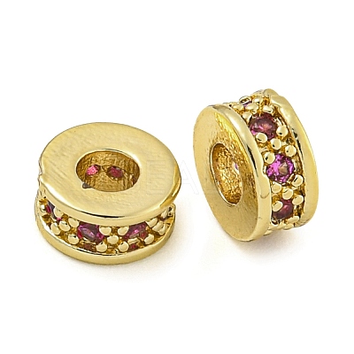 Rack Plating Brass Micro Pave Cubic Zirconia Spacer Beads KK-F089-39B-G02-1