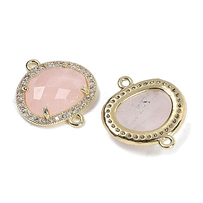 Natural Rose Quartz Faceted Oval Links G-B126-01G-09-1