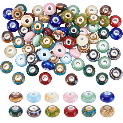 72Pcs 12 Colors Handmade Porcelain Beads PORC-UN0001-02-1