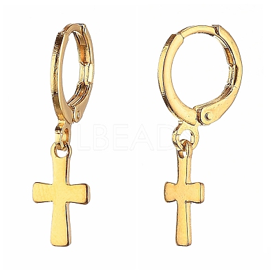 Brass Huggie Hoop Earrings EJEW-JE04208-06-1