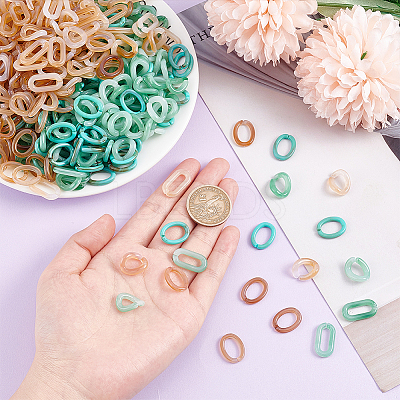 480Pcs 6 Style Acrylic Linking Rings OACR-DC0001-02-1