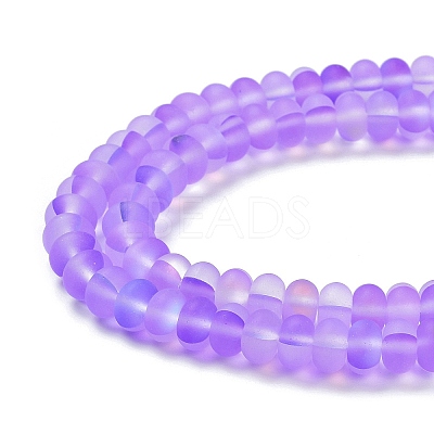 Frosted Transparent Glass Beads Strands FGLA-M002-01D-1