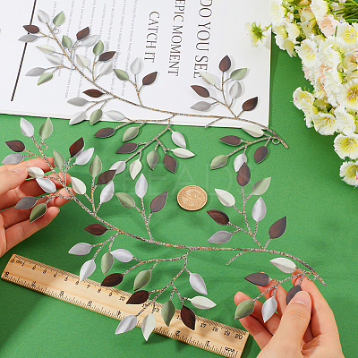 Iron Leaves Branch Wall Decorations AJEW-WH0513-30A-1