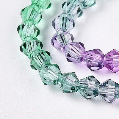 Gradient Color Baking Paint Glass Bead Strands X-DGLA-A039-T6mm-A010-1
