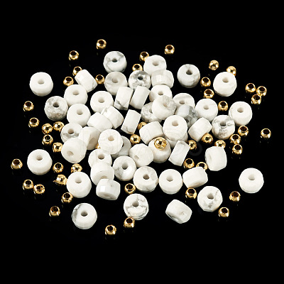 50Pcs Natural Howlite Beads G-TAD0001-09-1