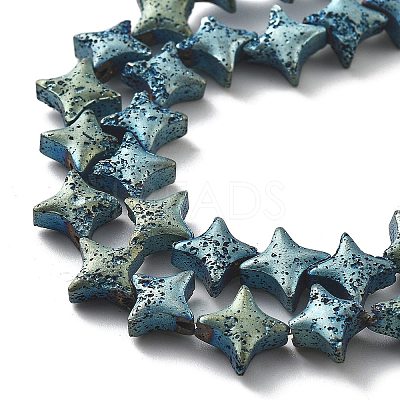 Electroplated Natural Lava Rock Beads Strands G-A251-C01-01J-1