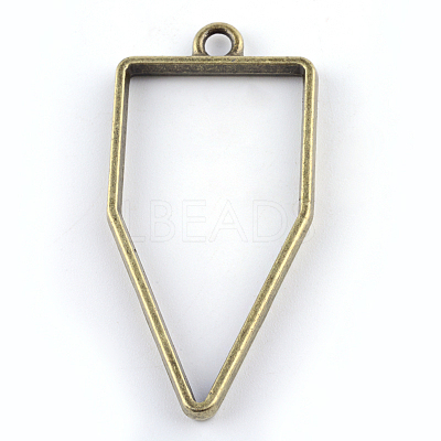 Rack Plating Alloy Polygon Open Back Bezel Pendants LS-PALLOY-S047-10F-FF-1