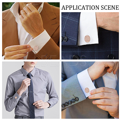 2 Pairs Brass Cufflinks for Men FIND-WR0011-06-1