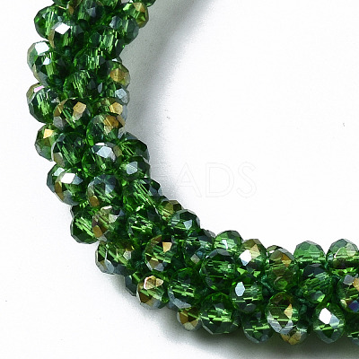 Faceted Transparent Glass Beads Stretch Bracelets BJEW-S144-002C-07-1