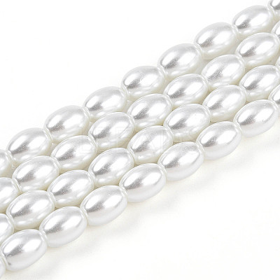 Baking Paint Pearlized Glass Pearl Bead Strands X-HY-T002-01A-01-1