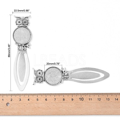 Owl Vintage Tibetan Style Alloy Bookmarks Cabochon Settings TIBE-Q032-28AS-NR-1