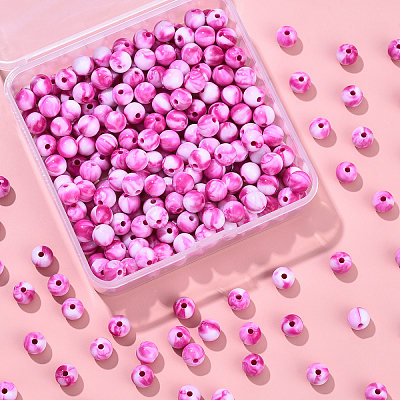 300Pcs Opaque Acrylic Beads SACR-YW0001-89E-1