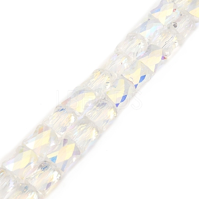 AB Color Plated Transparent Glass Beads Strands EGLA-P051-06A-A09-1