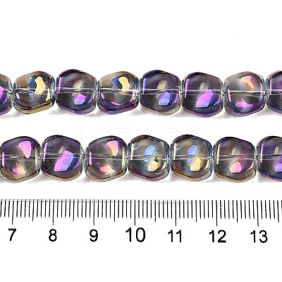 Electroplate Glass Beads Strands EGLA-N012-07W-1