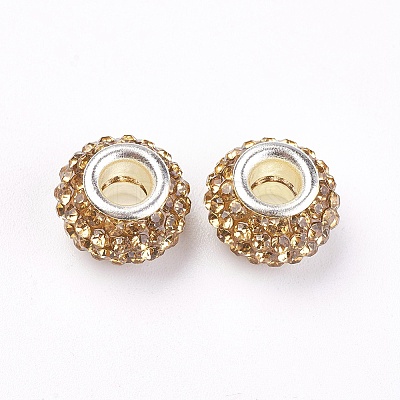 Grade A Rhinestone European Beads CPDL-H001-12x9mm-13-1