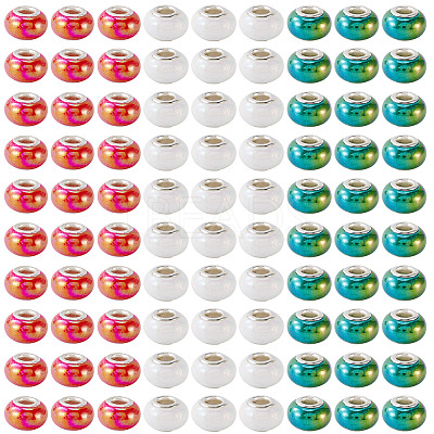 150Pcs Opaque Resin European Beads RESI-TA0004-61D-1