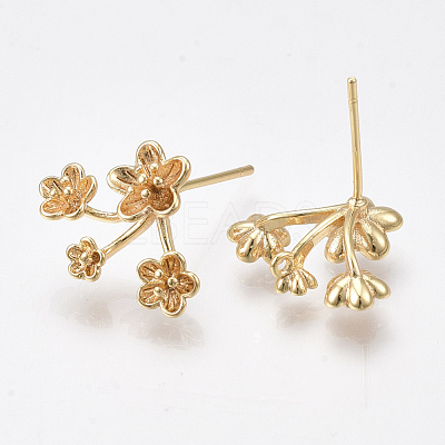 Brass Stud Earring Findings KK-S350-427-1