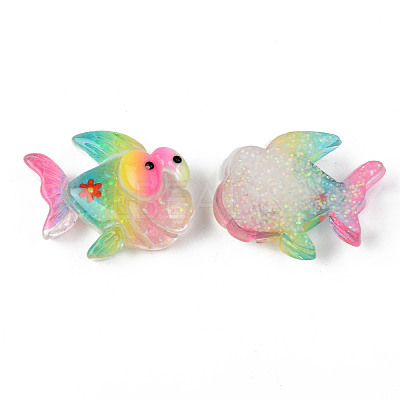 Rainbow Resin Cabochons CRES-N024-38-1