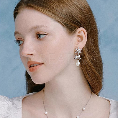 2 Pairs 2 Colors Brass Micro Pave 3A Clear Cubic Zirconia Clip-on Earrings EJEW-BBC0001-59-1