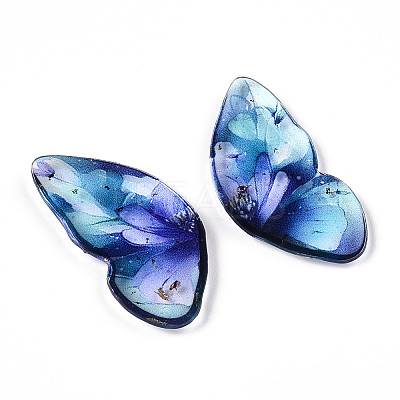 Epoxy Resin Butterfly Wings Cabochons CRES-N035-02B-1