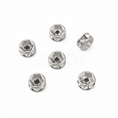 316 Surgical Stainless Steel Rhinestone Spacer Beads X-STAS-L285-001P-02-1