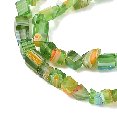 Handmade Millefiori Lampwork Beads Strands LAMP-P070-02A-03-1