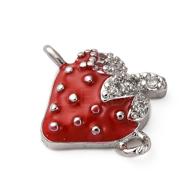 Brass Micro Pave Clear Cubic Zirconia Fruit Connector Charms KK-I276-15P-A02-1
