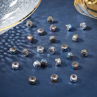 120Pcs 4 Colors Electroplated Natural Lava Rock Beads Strands G-PH0019-15-1