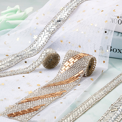 6 Strands 3 Style Glitter Hotfix Rhinestone DIY-BY0001-20-1