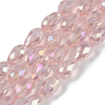 Transparent Electroplate Glass Beads Strands EGLA-N013-T10mm-B18-1