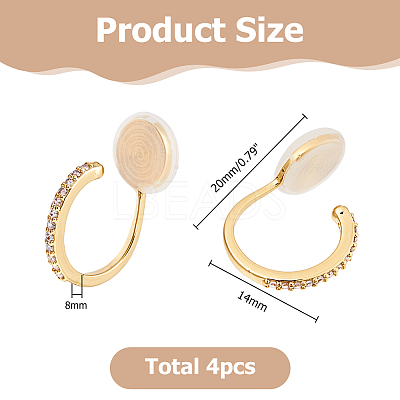 2 Pairs Brass Clip-on Earrings EJEW-HS0001-20G-1